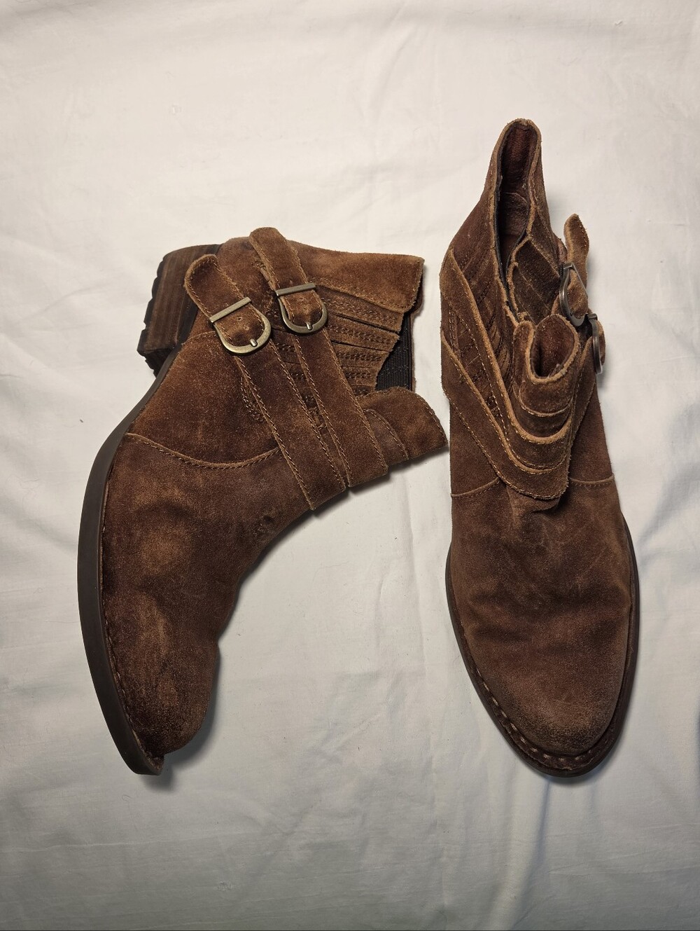 Born Moringa Brown Suede Ankle Booties 8.5M - Picture 2 of 10